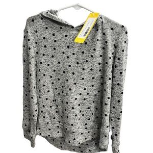 Kids grey and black polka dot hoodie